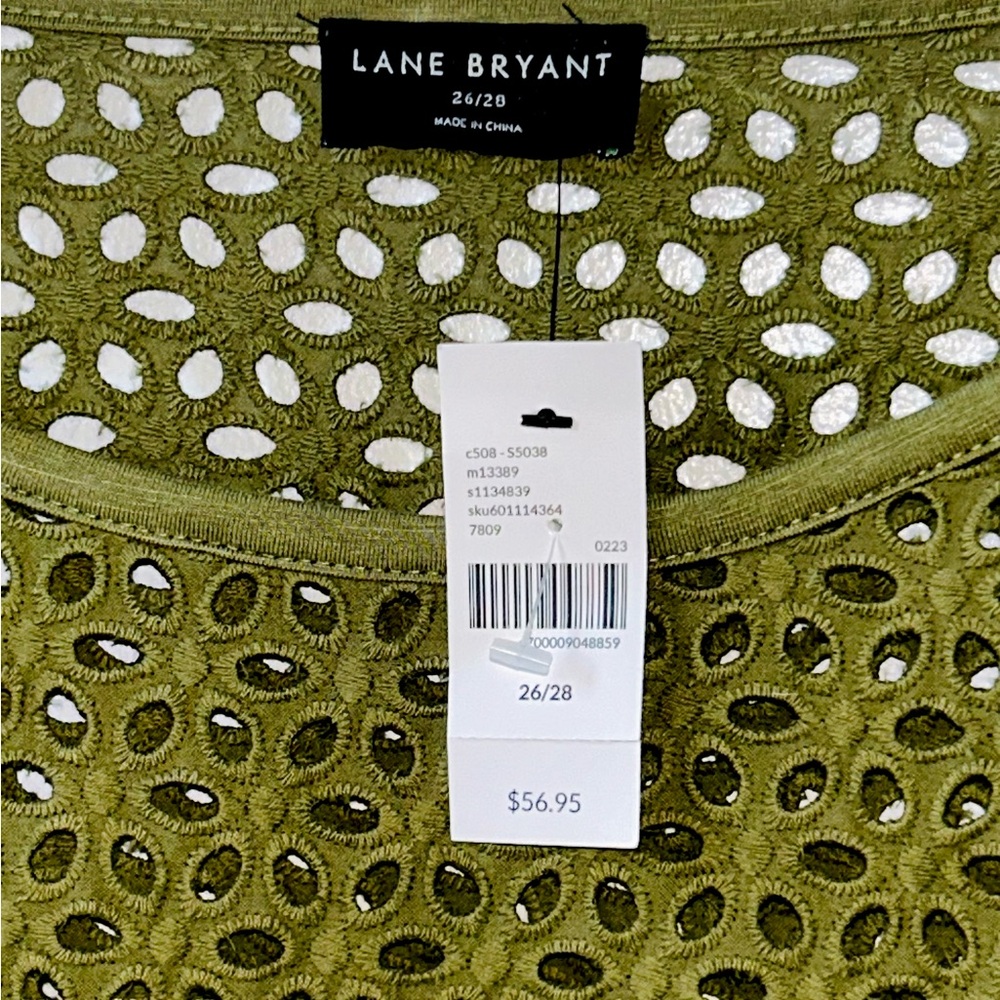 Lane Bryant 26/28 Olive Top - Picture 3 of 3